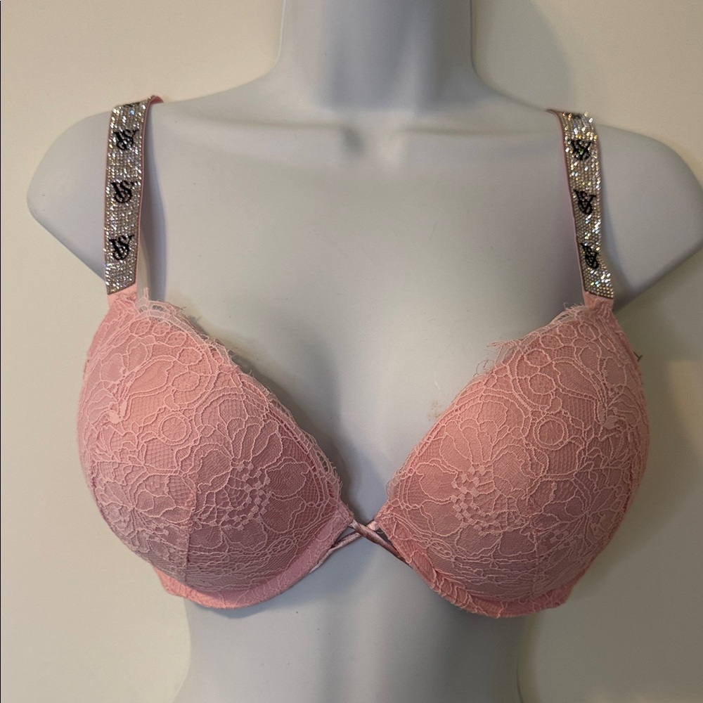 Victoria's Secret Pink Lace Bra with Sparkling Straps
